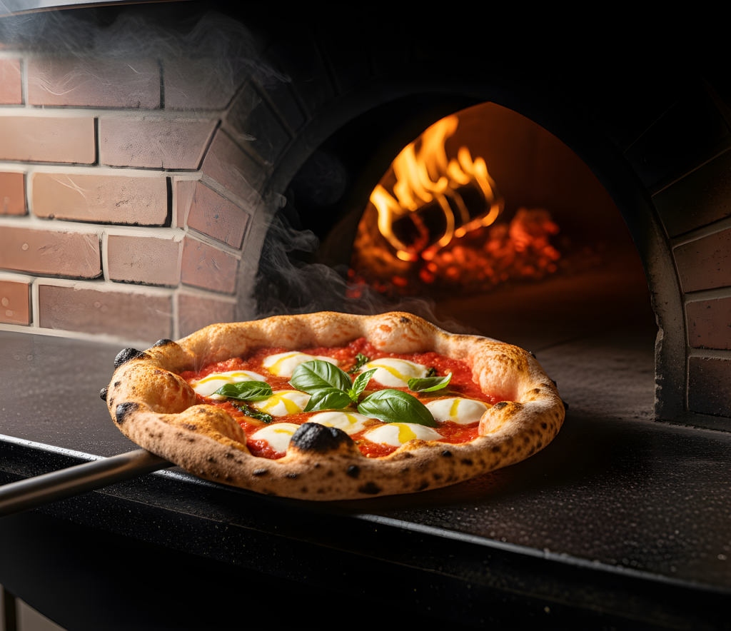 Ein Pizzaiolo aus Graz schiebt eine Marinara-Pizza in den Holzofen seiner Pizzeria – Foto: MV-Fotos / Pixabay