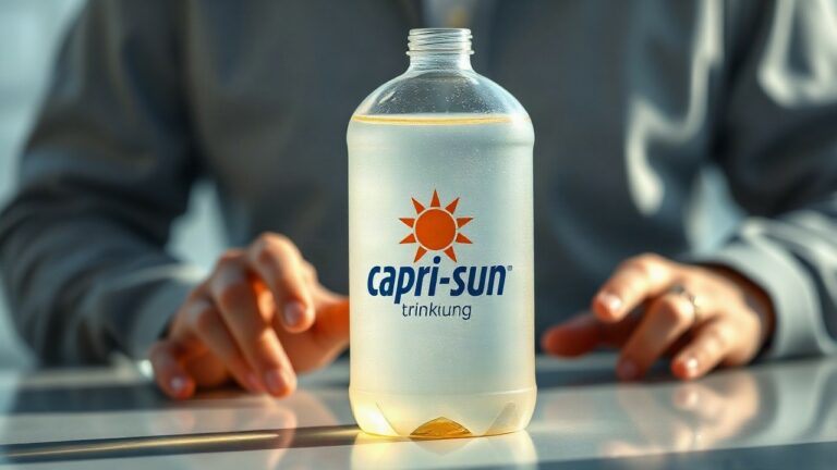 Plastik-Trinkpackung mit Aufschrift Capri-Sun – Symbolbild, KI-erzeugt