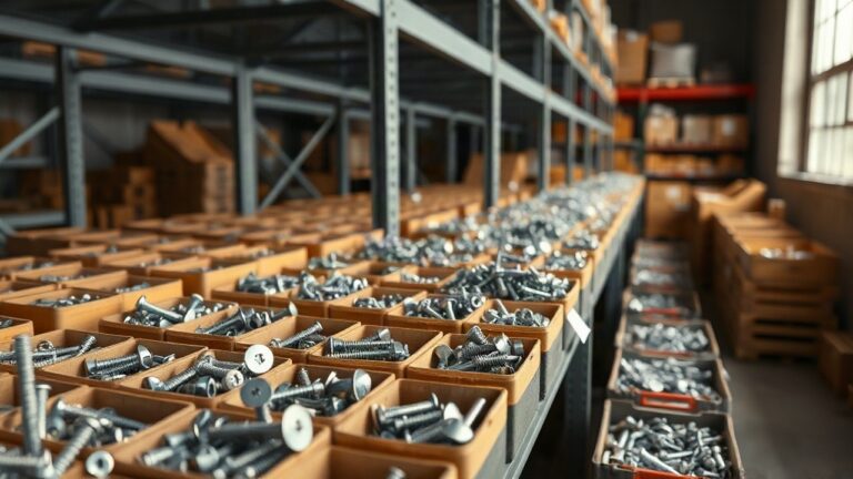 Ein Lager mit sortierten Schrauben und Metallteilen symbolisiert das Geschäft, das Reinhold Würth zum Weltkonzern aufgebaut hat – Symbolbild, KI-erzeugt